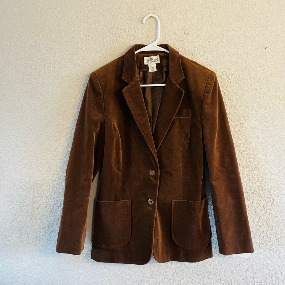 Neil Martin Brown Velvet Blazer Jacket